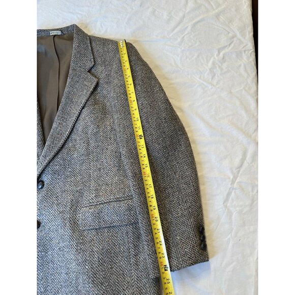 VINTAGE Levis Sport Coat Men 42R Brown Blazer Wool Herringbone Western USA - Picture 9 of 10